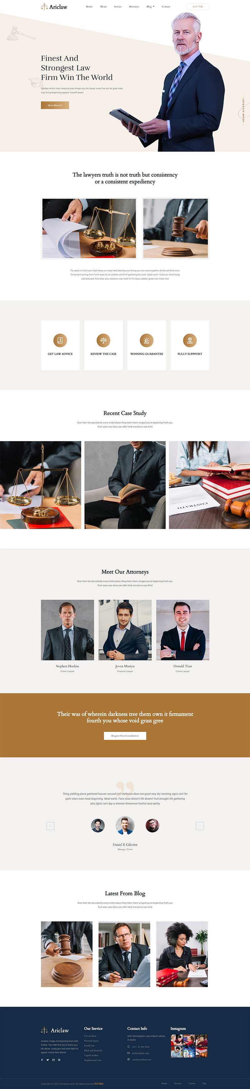 律师事务所HTML5网站模板-就去找资源网