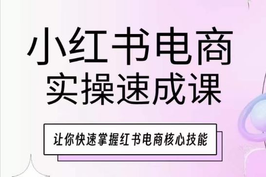 小红书电商实操速成课,让你快速掌握红书电商核心技能-就去找资源网