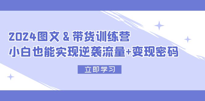 （12137期）2024 图文+带货训练营，小白也能实现逆袭流量+变现密码-就去找资源网
