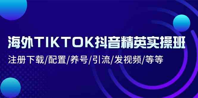 海外TIKTOK抖音精英实操班:注册下载/配置/养号/引流/发视频/等等-就去找资源网