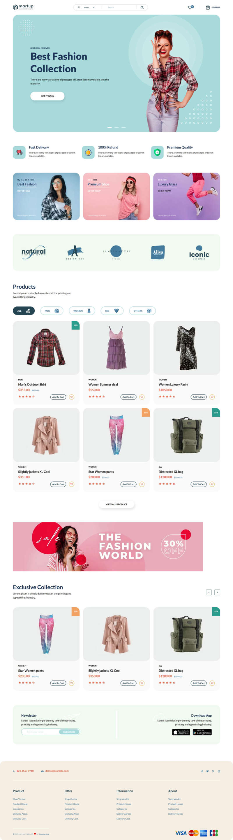简洁好看服装外套商店html网站模板-就去找资源网