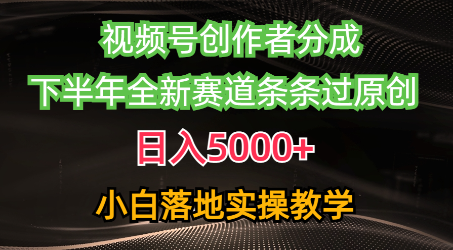 （10294期）视频号创作者分成最新玩法，日入5000+ 下半年全新赛道条条过原创，小…-就去找资源网