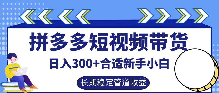 拼多多短视频带货日入300+，实操账户展示看就能学会-就去找资源网