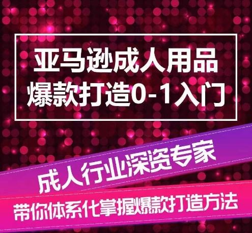 亚马逊成人用品爆款打造0-1入门,系统化讲解亚马逊成人用品爆款打造的流程-就去找资源网