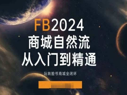 2024Faceboo商城自然流(从入门到精通),玩转脸书商城全闭环-就去找资源网
